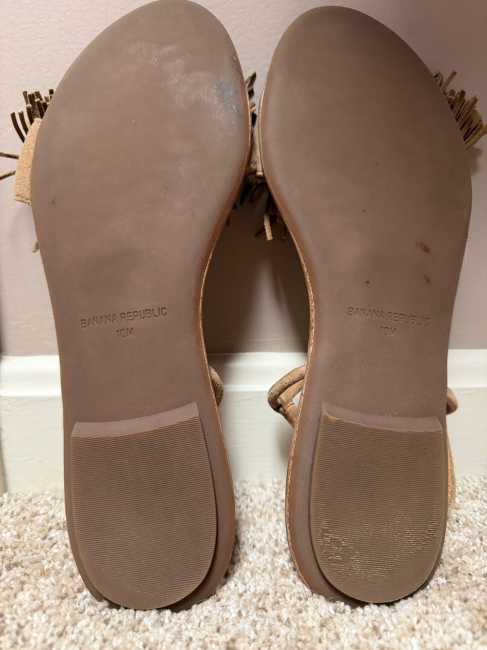 Banana Republic Tan Fringe Leather Slingback Sandals - Picture 6 of 6